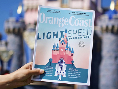 Lightspeed to Disneyland cover cute disney disney art disneyland magazine orange coast r2d2 starwars