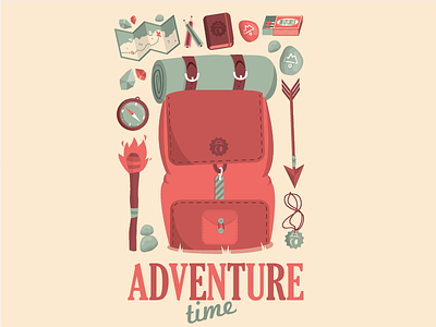 Adventure Time aventure backpack camping compass green hiking map raider red time tomb torch
