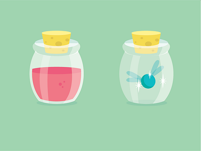 Potion & Fairy blue bottle fairy green illustration jar link liquid pretty red vector zelda