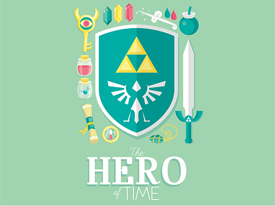 The Hero of Time bomb compass hero key link rupee sheild sword triforce typography wand zelda