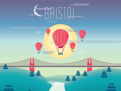 Bristol balloon bridge bristol hot air balloons moon stars sun suspension tree