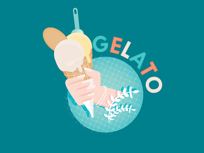 Gelato gelato hand ice cream icon illustration italy travel
