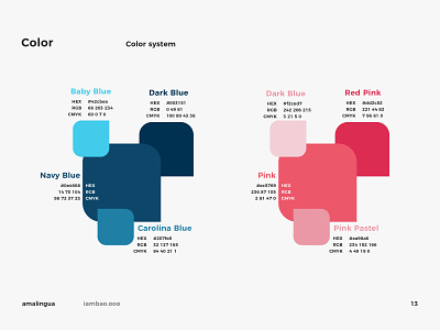 Color system of amalingua branding color