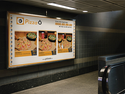 Pizza Ô billboard branding design