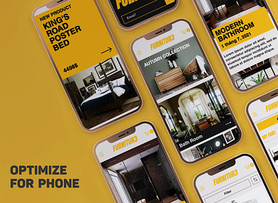 FURNITUR3 - Phone version bold design mobile phone shop simple store template ui ux web wix