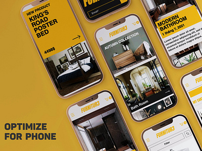 FURNITUR3 - Phone version bold design mobile phone shop simple store template ui ux web wix