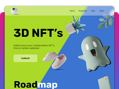 Landing Page 3D NFT's design design figma photoshop ui webdesign website design