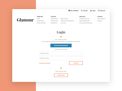 Sign Up Screen for a Fancy Clothes Website