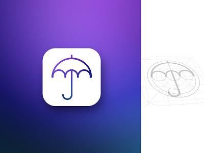 Weather App Icon app icon ios meteo shape style umbrella weather