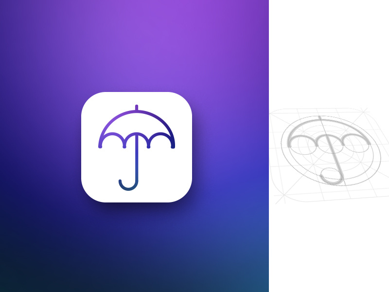 Weather App Icon umbrella shape style ios icon app meteo weather