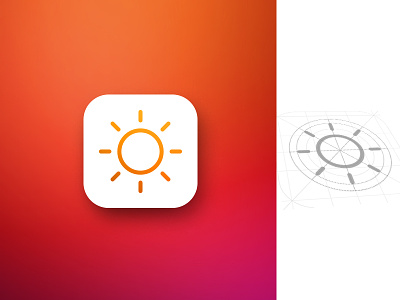 Weather App Icon 2 app color hot icon meteo product sun user interface warm weather