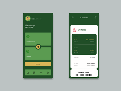 TICKET PAGE RECREATION app design tick ui ux