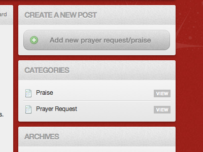 Prayer/Praise Board button css3 web app