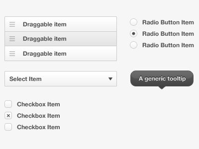 WIP UI Pack checkbox drag radio select tooltip ui web