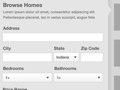 Home Filter Wireframe browse filter sidebar text field wireframe