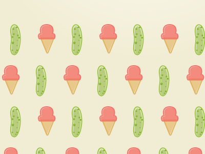 Pickles and Ice Cream green ice cream pattern pickles pink