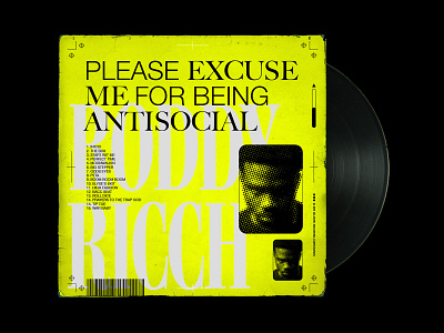 Please Excuse Me For Being Antisocial Cover Concept album art album artwork album cover cover art design hip hop music music art packaging typography