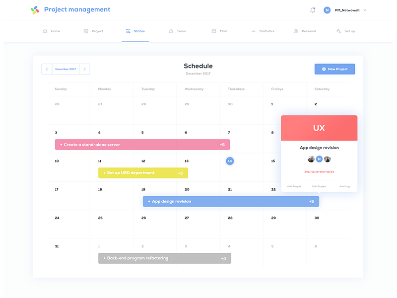 Project management by Notwowait on Dribbble