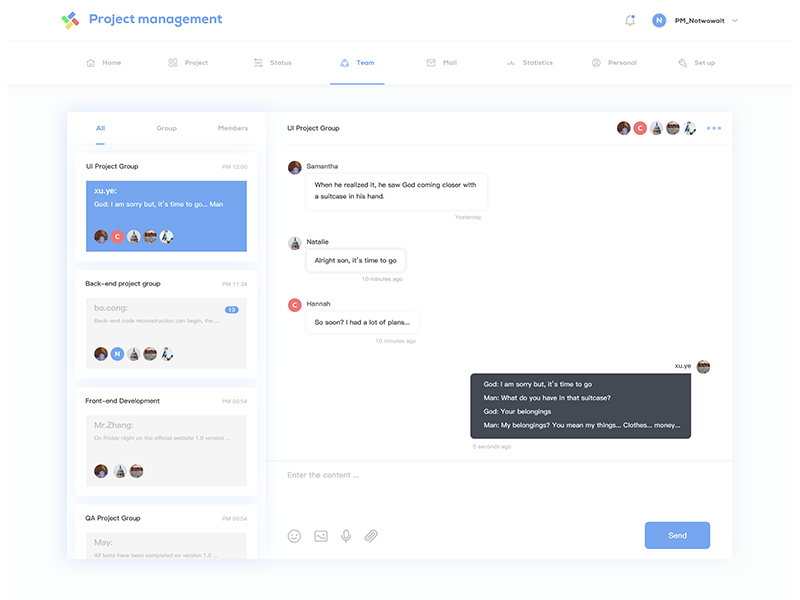 Project management by Notwowait on Dribbble