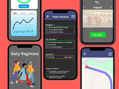Daily UI 062 - Workout of the Day analytics chart app dailyui dailyuichallenge design framer location tracker ui ux workout of the day workout tracker