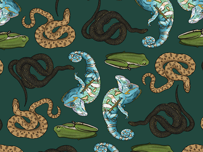 Scaly and Slimy design graphic design illustration pattern pattern design patterns reptile