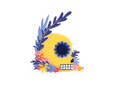 6 skull 36 days of type 6 calaca catrina flowers illustration mexican mexico number plants skull texture