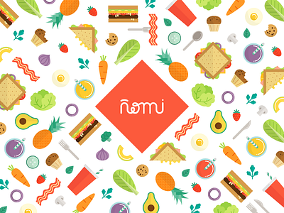 ñomi pattern branding flat food graphic design icon illustration illustrator logo logotype pattern restaurant sandwich