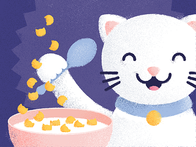 Neko Flips breakfast cat cereal box illustration illustrator kawaii maneki maneki neko photoshop texture
