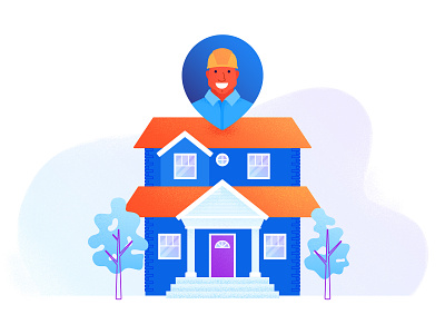 Askjack character facade flat flat illustration gradient home house illustrator texture