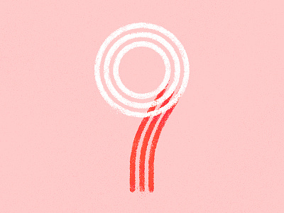 Nine 36 days of type 9 design flat illustration illustrator lines nine number pink texture type typography vector