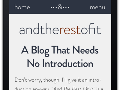 Mobile: andtherestof.it blog brandon grotesque iphone mobile nav responsive typography