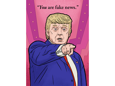 "You are fake news." cartoon coloringbook comic design digitalart fake news illustration procreate trump