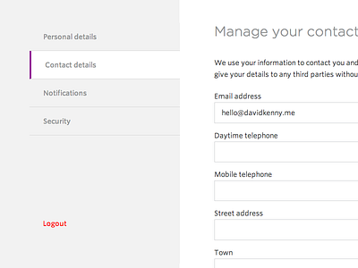 Account management/settings