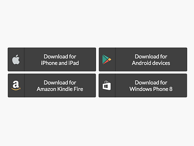 Store Buttons amazon android apple buttons colour flat google icon black kindle play ui windows