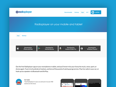 Radioplayer product page