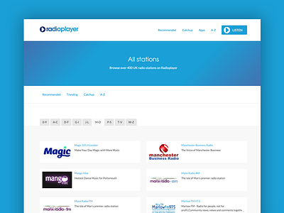 Directory templates a z blue directory radio radioplayer template