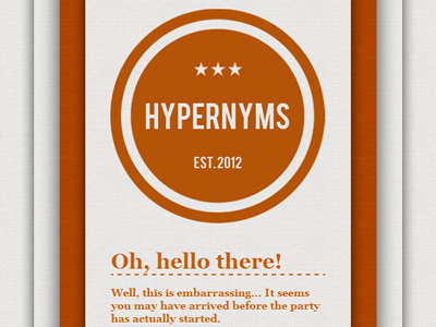 Hypernyms canvas circle holding holding page hypernyms landing page logo orange splash page texture white