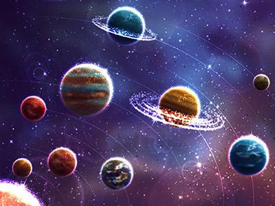 Solar System cosmos earth galaxy moon planet solar space star sun system universe vector