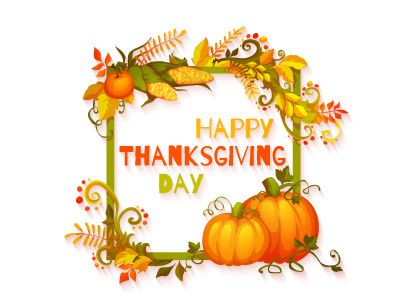 Happy thanksgiving day banner autumn banner celebration day fall happy holiday leaf party plant pumpkin thanksgiving