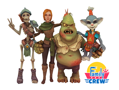 Family Crew 3d 3d art game gamedev handpainted indie lowpoly