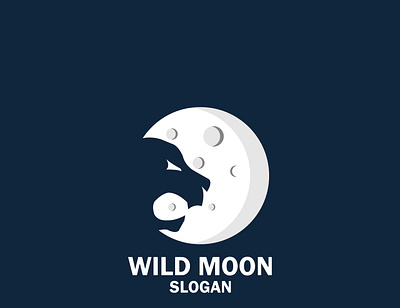 WILD MOON LOGO animmal design illustration logo moon wild