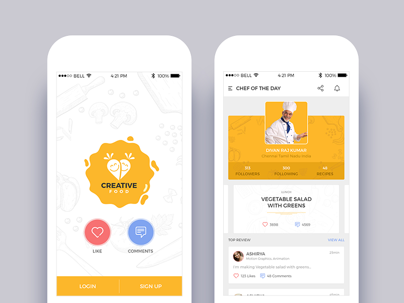 Restaurant App by SATHISH KUMAR P on Dribbble