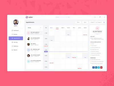 Doctor-Appointments calendar dashboard design doctor appointment ui design uidsign ux web design