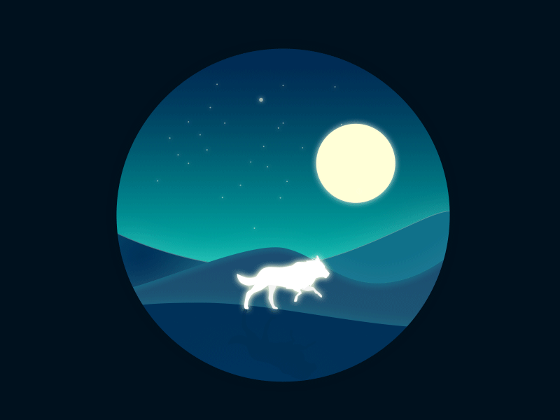 Back with wolf gif illustrator motion wolf