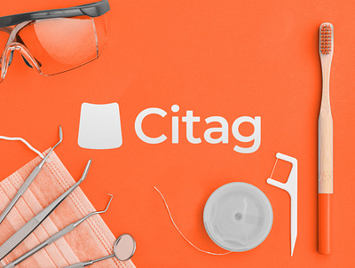 Citag - Dental Clinic brand branding dentist design graphic design icon logo orange vector visual identity