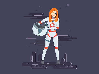 Astronaut girl ^^ astronaut character expedition flight girl pioneer planet space space suit universe