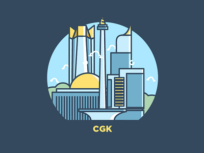 Enjoy Jakarta (CGK) building cityscape icon iconset indo indonesia jakarta logo skyscraper town