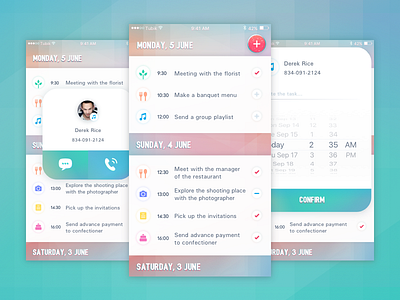 Wedding Planner App app design colorful design interface mobile task manager ui ux wedding