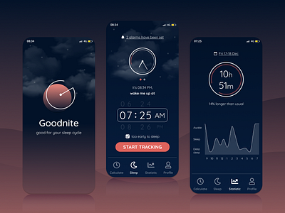 Sleep Tracker app design ui