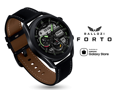 Ballozi FORTO app design face galaxywatch galaxywatch3 illustration logo ui watch watchface